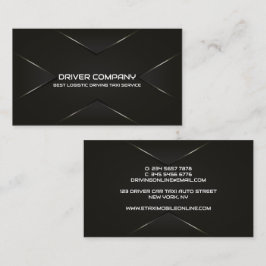 Eleganter Black Chauffeur Fahrer Visitenkarte