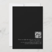 Eleganter Black Cherry Blossom QR Code Hochzeit Einladung (Rückseite)