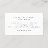 Eleganter Black Chic Designer Gold Border Visitenkarte (Rückseite)