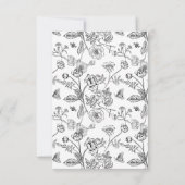 Eleganter Black Chinoiserie Floral Wedding QR Code RSVP Karte (Rückseite)