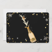 Eleganter Black Christmas Luxury Champagne Einladung (Rückseite)