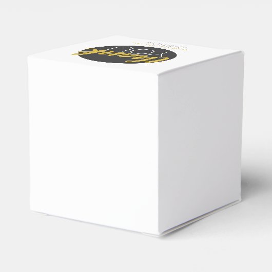 Eleganter Black Circle Gold Vielen Dank für Ihre H Geschenkschachtel (Rückseite)