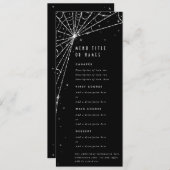 Eleganter Black Diamond Spider Web Flat 4 Course Menükarte (Vorne/Hinten)