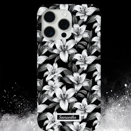 Eleganter Black Floral Muster Telefon Fall Case-Mate iPhone Hülle