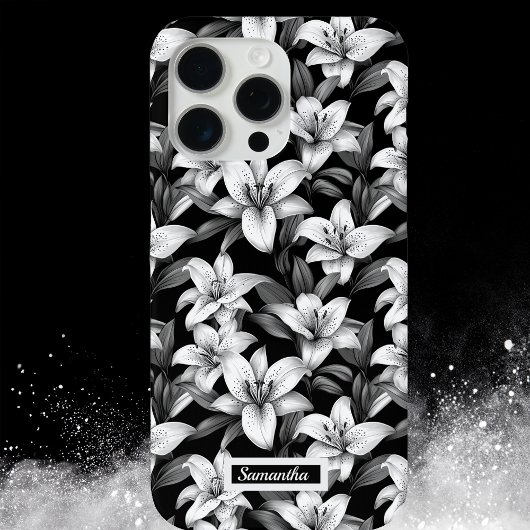 Eleganter Black Floral Muster Telefon Fall Case-Mate iPhone Hülle
