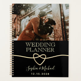 Eleganter Black Foto Wedding Planner Planer