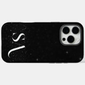 Eleganter Black Glitzer Phone Case mit Initials (Rückseite (Horizontal))