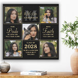 Eleganter Black Gold 5 Foto Collage Abschluss Künstlicher Leinwanddruck<br><div class="desc">Feiern Sie Ihren Absolventen mit diesem modernen und eleganten Foto Collage Abschluss Leinwand drucken. Personalisieren Sie Ihre Fotos mit 5 Ihrer Lieblings-Senior-oder Uni- und personalisieren Sie mit Monogramm Initial, Name, schließ Jahr, High School oder Uni Namen. Inspiration Zitat: "Seien Sie stolz darauf, wie weit Sie gekommen sind, haben Sie Vertrauen,...</div>
