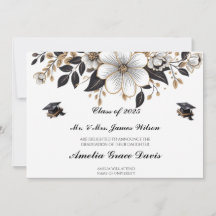 Eleganter Black & Gold Abschluss Ankündigung