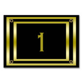 Eleganter Black & Gold Abschluss Tischnummer (Rückseite)