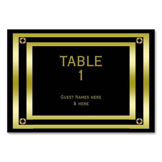 Eleganter Black & Gold Abschluss Tischnummer (Vorderseite)