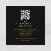 Eleganter Black & Gold Ballons Eventplaner Quadratische Visitenkarte (Rückseite)