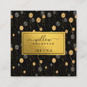 Eleganter Black & Gold Ballons Eventplaner Quadratische Visitenkarte (Vorderseite)