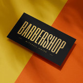 Eleganter Black & Gold Barbershop Minimalistisch Visitenkarte