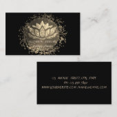 Eleganter Black ,Gold Confetti Glitzer Lotus Visitenkarte (Vorne/Hinten)