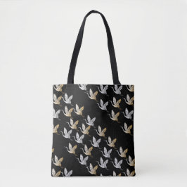 Eleganter Black Gold Crane Modernes Japanisch Tasche