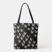 Eleganter Black Gold Crane Modernes Japanisch Tasche (Rückseite)