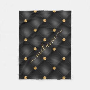 Eleganter Black Gold Diamond gefixt Luxus Ihr Name Fleecedecke