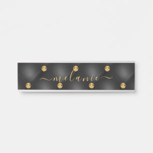 Eleganter Black Gold Diamond gefixt Luxus Ihr Name Türschild