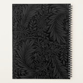 Eleganter Black Gold Floral Script Monogram Calend Planer (Rückseite)