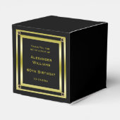 Eleganter Black & Gold Gerahmt 60. Geburtstag Geschenkschachtel (Rückseite)