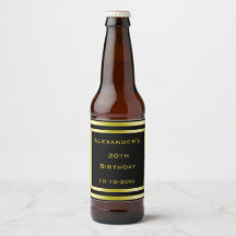 Eleganter Black & Gold Gerahmt Geburtstag