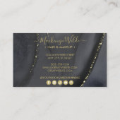Eleganter Black Gold Glitzer Agate Marble Chic Visitenkarte (Rückseite)