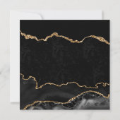 Eleganter Black Gold Glitzer Agate Wedding Einladung (Rückseite)