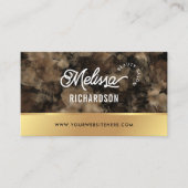 Eleganter Black & Gold Glitzer Aquarell Schöne Wel Visitenkarte (Vorderseite)