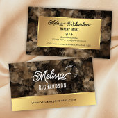 Eleganter Black & Gold Glitzer Aquarell Schöne Wel Visitenkarte