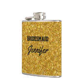 Eleganter Black Gold Glitzer Brooch Bridesmaids Flachmann (Links)