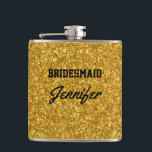 Eleganter Black Gold Glitzer Brooch Bridesmaids Flachmann<br><div class="desc">Ich hoffe,  Sie genießen diese große Bridesmaids Flask mit diesem schönen Imitat Gold Glitzer auf ihm. Sie können ALLE PERSÖNLICHEN INFORMATIONEN auf der Bridesmaids Flask ändern,  um Ihre Bedürfnisse zu erfüllen. Genießen Sie https://www.zazzle.com/store/dazzlingpaperitems</div>
