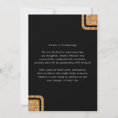 Eleganter Black Gold Glitzer Grad Foto Abschluss Ankündigung (Rückseite)