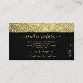 Eleganter Black Gold Glitzer Leuchtende Sterne Ext Visitenkarte (Rückseite)