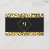 Eleganter Black & Gold Glitzer Moderne Business Ca Visitenkarte (Vorderseite)