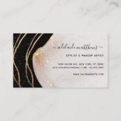 Eleganter Black Gold Glitzer Signature Script Agat Visitenkarte (Rückseite)