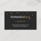 Eleganter Black & Gold Glitzer Visitenkarte (Rückseite)