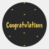 Eleganter Black & Gold Gratulationen Rundaufkleber Runder Aufkleber (Vorderseite)