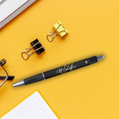 Eleganter Black Gold Heart Script Name Monogram Bl Kugelschreiber