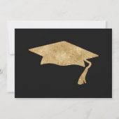 Eleganter Black Gold-Klasse-Foto-Abschluss Einladung (Rückseite)