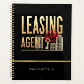 Eleganter Black Gold Leasing Agent - Personalisier Planer (Vorderseite)