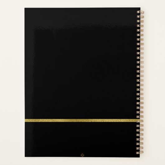 Eleganter Black Gold Leasing Agent - Personalisier Planer (Rückseite)