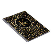 Eleganter Black Gold Leopard Cheetah Tierdruck Notizblock (Rechte Seite)