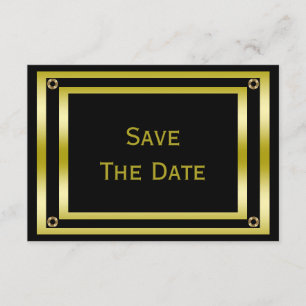 Eleganter Black & Gold Man's 40. Save the Date