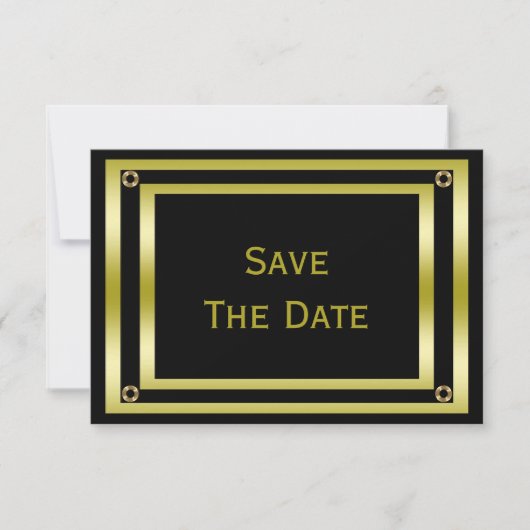Eleganter Black & Gold Man's 80. Save the Date (Vorderseite)