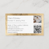 Eleganter Black Gold Permanent Jewelry QR Code Visitenkarte (Rückseite)