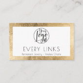 Eleganter Black Gold Permanent Jewelry QR Code Visitenkarte (Vorderseite)