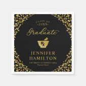 Eleganter Black Gold Pharmacy School Abschluss Serviette (Vorderseite)