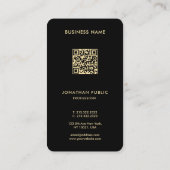 Eleganter Black & Gold QR Code Luxury Premium Silk Visitenkarte (Rückseite)