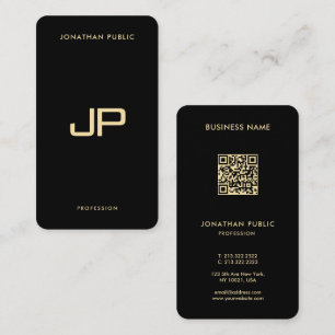 Eleganter Black & Gold QR Code Luxury Premium Silk Visitenkarte